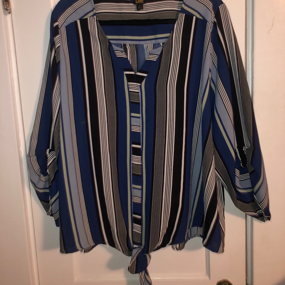 Lee Blouse - long sleeve front tie up